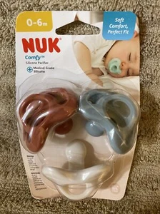 Paquete de 3 chupetes de ortodoncia cómodos NUK 0-6M género neutro nuevo con etiquetas bebé - Imagen 1 de 11
