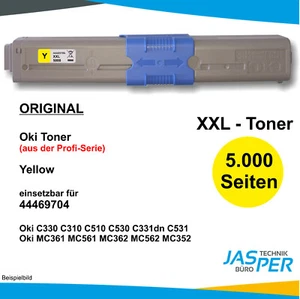 Original OKI XXL Toner einsetzbar für 44469704 Yellow C310 330 331 510 511 530 - Bild 1 von 1