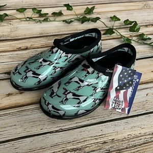 New! Sloggers Women’s Garden and Rain Shoes Waterproof Size 6 Cowabella Mint Cow - Picture 1 of 8