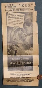 1938 Ronald Coleman Basil Rathbone If I Were King Spanish Theatre film brochure- - Picture 1 of 1