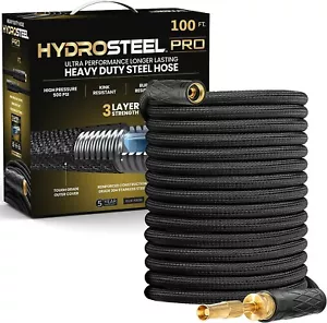 Hydrosteel Pro 100FT Ultra Performance Tubo da Giardino in Acciaio Resistente a Lunga Durata - Foto 1 di 9