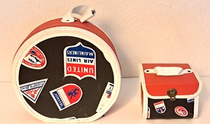 2er Set Vintage UNITED AIR LINES Spielzeug Puppengepäck Gepäck Koffer Werbung - Bild 1 von 15