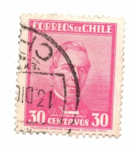 Estampilla usada del presidente José Joaquín Pérez de Chile 1934 30c SC: 185 - Imagen 1 de 1