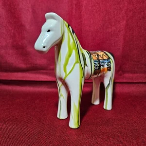Vintage Norcrest Horse Porcelain Figurine With Folk Art Made in Japan RARE - Picture 1 of 10