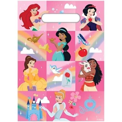 Disney Princess Plastic Party Bags 8pk Girls Birthday Loot Favours Lolly Treats - image 1 of 2