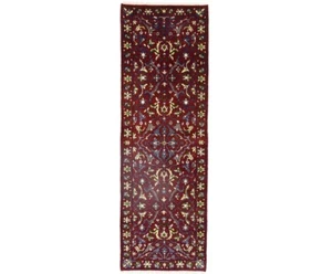 Handmade Maroon Floral Chobi Serapi Rug Oriental Hallway Kitchen Carpet 3X8 ft - Picture 1 of 15