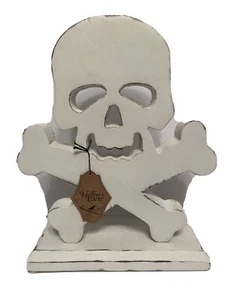 HALLOWEEN Skull Crossbones Table Top Decor New - Picture 1 of 8