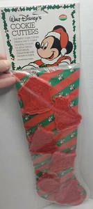 Vintage Walt Disney Mickey Mouse Christmas Stocking 6 Flatback Cookie Cutters - Picture 1 of 9