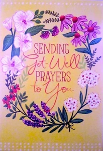 Hallmark Iridescent Glitter Sending Get Well Prayers Greeting Card - Picture 1 of 1