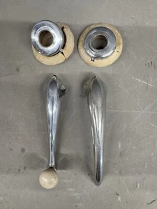 1939 1940 Ford De Luxe Door Handle Window Crank Riser Escutcheons Spring Phaeton - Picture 1 of 20