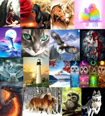 New 5D Diamond Painting Kit Full Round Drill Resin Diamond DIY Craft Decor  - image 1 of 4