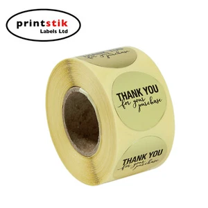 x100 Thank You For Your Purchase Gold Stickers Professional Business Labels - Picture 1 of 4