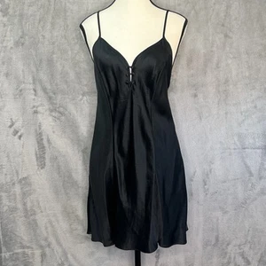 Victoria’s Secret Vintage Gold Label Silk Slip Nightgown 90s Dress Black Sz S - Picture 1 of 12