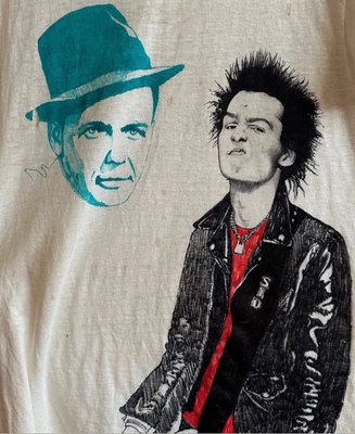 Camiseta vintage años 70 pintada a mano Sid Vicious Sex Pistols Frank Sinatra Foto 1 de 4