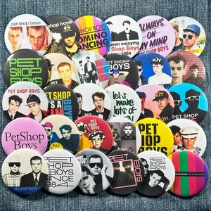 Pet Shop Boys 2.25" Pinback Buttons 80s Synthpop New Wave Retro Music Band 30 Pc - Picture 1 of 7