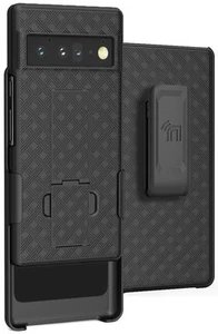 Étui Rigide Noir Stand Et Clip Ceinture Holster Ensemble pour Google Pixel 6 Pro - Photo 1 sur 10
