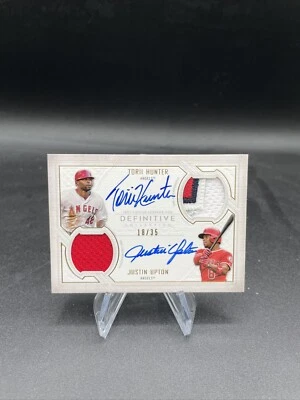 2019 Topps Definitive  Torii Hunter - Justin Upton Dual Auto Patch /35 - Image 1 of 2