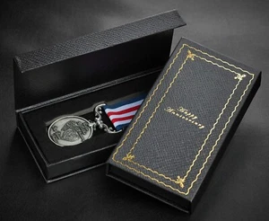 Your 10th Titanium Wedding Anniversary Service Medal. Case. Gift/Present. Silver - Picture 1 of 17