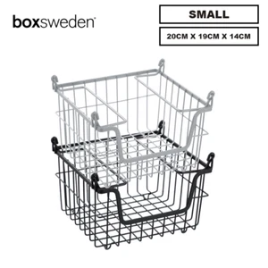 Stackable Basket Small Kitchen Office Storage Organizer Tray Bin Box Container - Picture 1 of 9
