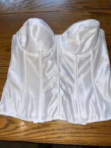 DOMINIQUE 8950 Strapless White Long Line Torsolette Bridal Corset Underwire 40C - Picture 1 of 12
