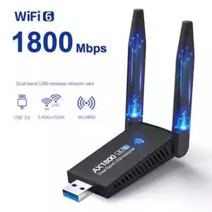 1800M USB WIFI 6 Adapter Dual Antenna 1300M Network Card AX1800 Dual Band 2.4G 5 - Picture 1 of 5