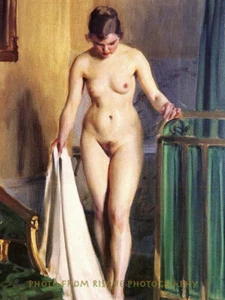 Nude Woman in Bedroom w/ Sheet 8.5x11" Photo Print Anders Zorn Swedish Fine Art - Picture 1 of 1