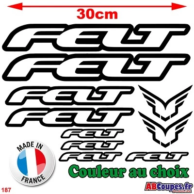 ABCOUPES PUBLICITÉ 10 Stickers Felt - Autocollants Adhésifs Cadre Velo Bike VTT Montain - 187