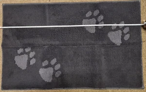 PURRUGS Grey with Light Grey Paws Dirt Trapper Indoor Door Mat / Rug 50 x 80cm - Picture 1 of 2