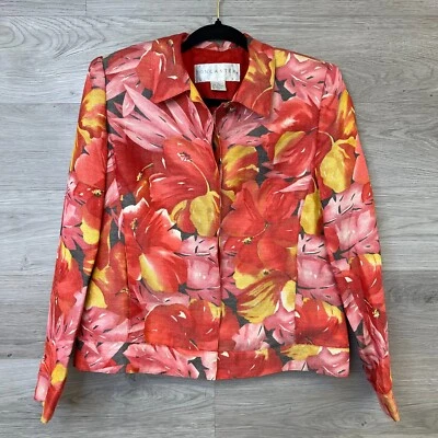 Blazer Doncaster Mujer 8 Petite Chaqueta Rosa Seda Lino Forrado Hombros Acolchados Foto 1 de 4