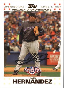 2007 Topps Opening Day Gold Diamondbacks Baseball Card #36 Livan Hernandez /2007