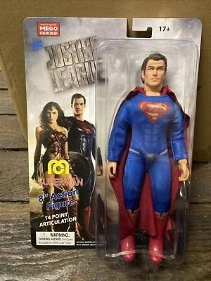 8-дюймовая экшн-фигурка Mego Heroes DC Justice League — СУПЕРМЕН Генри Кавилл — НОВАЯ! - Изображение 1 из 2