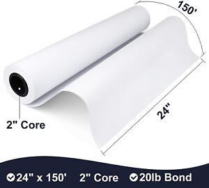24"" x 150' CAD 20 Pfund Bond Tintenstrahl Breitformat Plotterpapier - 2,0"" Kern 4 Rollen