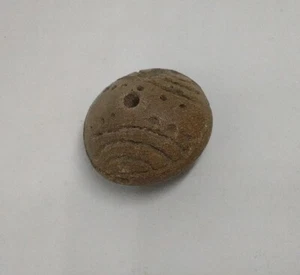 Antico mandrino in argilla mesoamericano fatto a mano Whorl gioiello precolombiano - Foto 1 di 3
