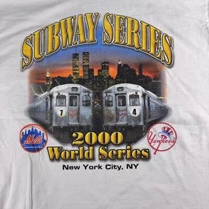 VTG 2000 Subway Series Mets Yankees Giants Super Bowl T - Shirt XL USA Two Sides - Picture 1 of 6