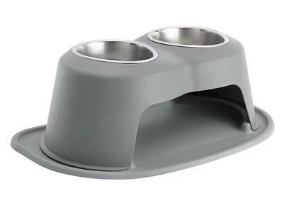 Pet Feeding System by WeatherTech Double High Stand for Dog/ Cat in Dark Grey - Image 1 of 2