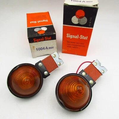 Qty 2 Signal Stat Tail 1004 A  Amber Light Turn Signal Lamp Shock Mount Rat Rod  - Image 1 of 4
