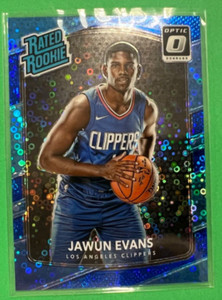 2017-18 DONRUSS OPTIC FAST BREAK BLUE PRIZM JAWUN EVANS CLIPPERS RC #ED 10/50