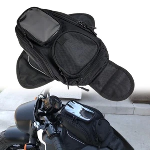 Black Motorcycle Oil Fuel Tank Bag Waterproof Shoulder Travel Riding Storage Bag - Picture 1 of 7