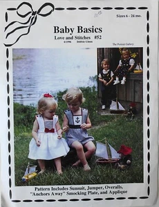 Love and Stichs Childs Sunsuit Jumper Anchors Away Sewing Pattern Sz 6-24 Mths - Picture 1 of 2
