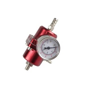 RED JDM Adjustable 1 to 140 Psi FPR Fuel Pressure Regulator Kit with Gauge - Picture 1 of 5