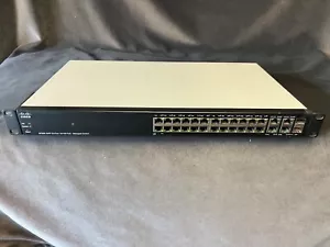 Cisco SF300-24PP 24-Port 10/100Mbps PoE+ Switch w/Uplink 4 Gigabit 2 SFP Ports - Picture 1 of 3