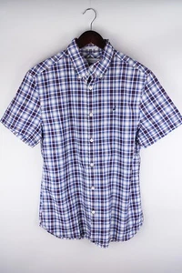 Peak Performance LUKE BD SS Men Casual Shirt Short Sleeves Blue Check size M - Picture 1 of 6