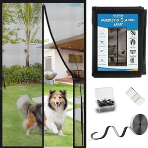 Upgraded Magnetic Screen Door for 72 x 80 Inch French Door 20cm Long magnet mesh - Picture 1 of 3