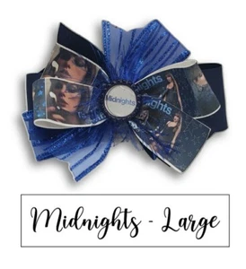 Taylor Swift HairBow MIDNIGHTS Album Large 6" Hair Bow Handmade USA Bowin Crazy - Picture 1 of 16