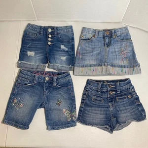 Gap Jean shorts girls size 5 Lot or 4 place 89, Justice, wonder nation denim - Picture 1 of 22