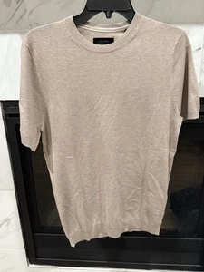 Camiseta informal Porter & Ash Luxury Essential para hombre talla S beige mezcla de viscosa - Imagen 1 de 7