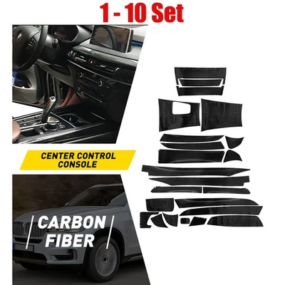 For BMW E70 E71 2008-2014 Carbon Fiber Trim Center Control Console Panel 1-10Set - Image 1 of 4