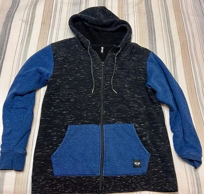 Chaqueta Hombre Talla Grande Con Capucha Cremallera Con Bolsillo Frontal Azul Marino Yarda Marca Foto 1 de 2