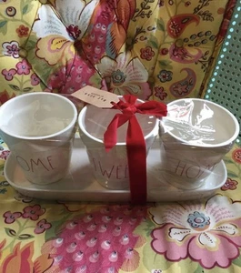 Rae Dunn Pflanzgefäß Set Home Sweet Home Tablett Rot Weiß - Bild 1 von 3