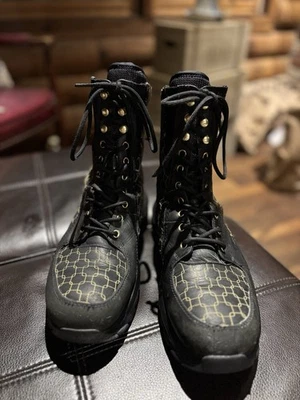 Botas de Combate Vintage Nike ACG Mujer 10 Negras Amarillas Senderismo Retro 311910-071 Foto 1 de 4